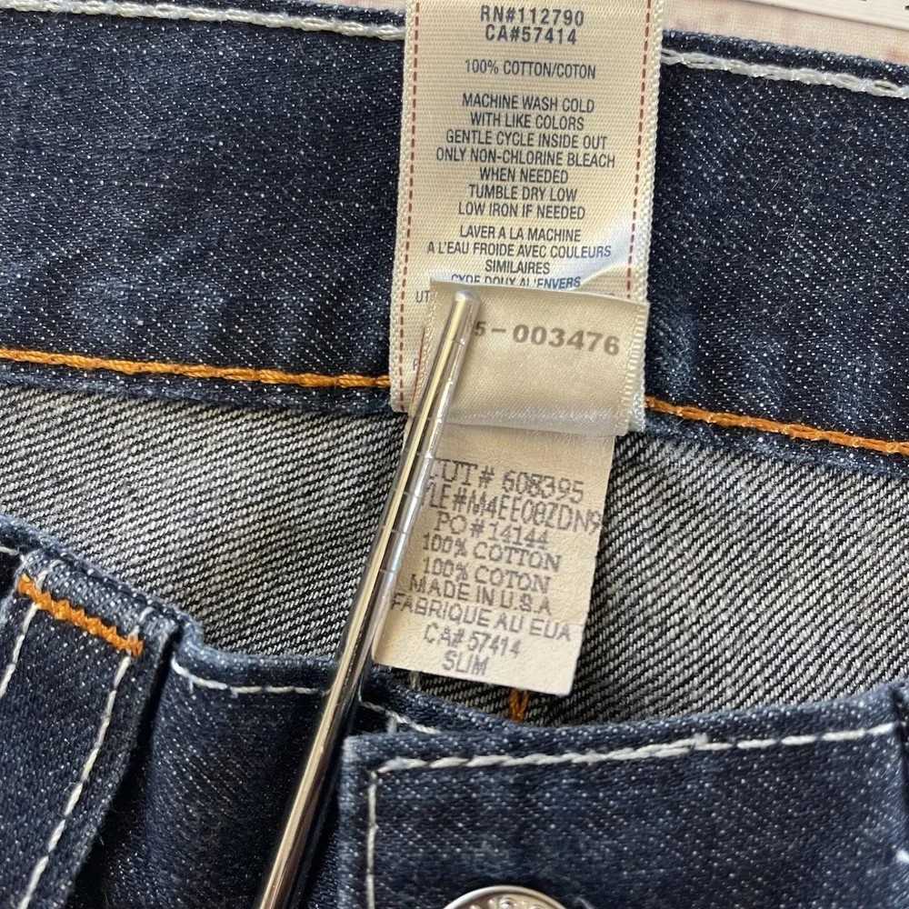 True Religion Mens Original Slim‎ Denim Blue Jeans Size 36x34 Made In USA